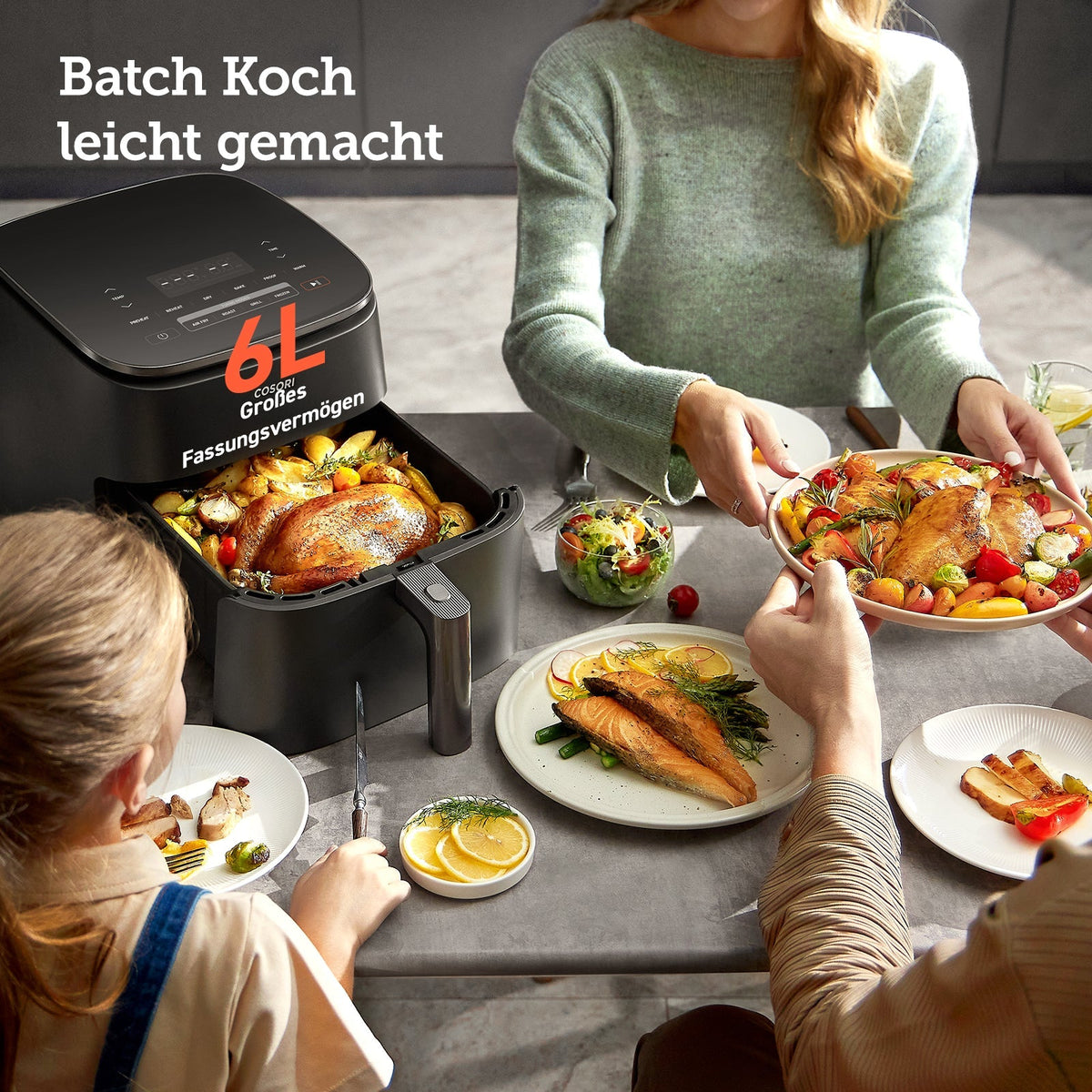 COSORI TurboBlaze 6 L Airfryer familjemåltid