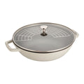 Staub Wok i gjutjärn med glaslock 30 cm White Truffle
